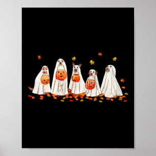 Cute Dog Dressed as Ghost Halloween Fun Boo1 Poster