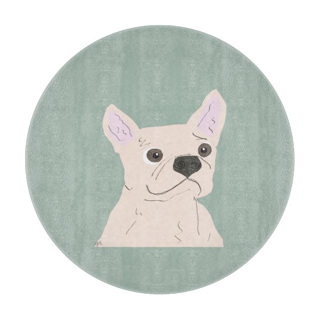 Cute Dog, Dusty Blue Cutting Board (Front)