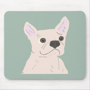 Cute Dog, Dusty Blue Mouse Mat