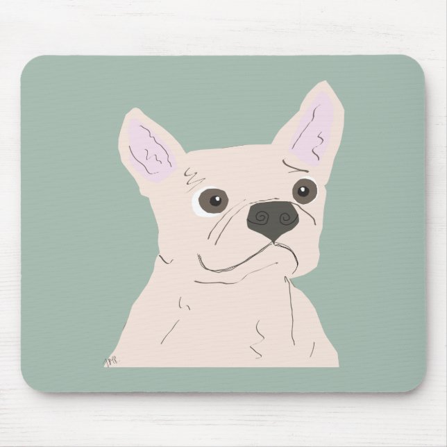 Cute Dog, Dusty Blue Mouse Mat (Front)