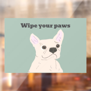 Cute Dog, Dusty Blue Window Cling