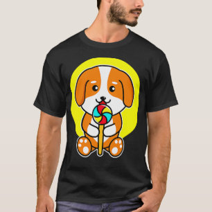 Cute Dog Eating Candy Pet Lover T-Shirt