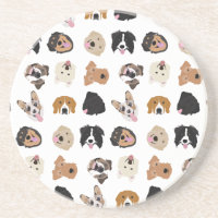 Cute Dog Face Illustration Pattern