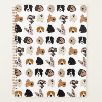 Cute Dog Face Illustration Pattern