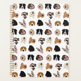 Cute Dog Face Illustration Pattern Planner