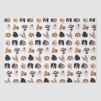 Cute Dog Face Illustration Pattern