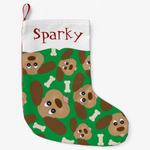 Cute Dog Faces Small Christmas Stocking