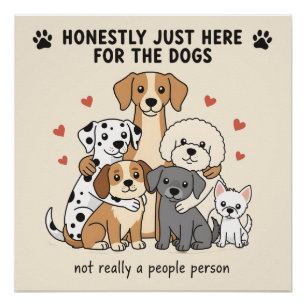 Cute Dog Family Group for Dog Moms and Pet Lovers Poster