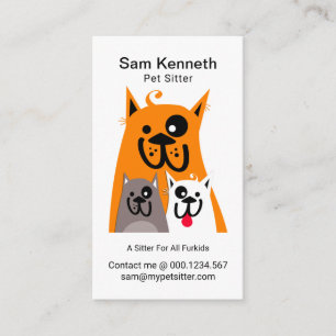 Cute Dog Family Pet Sitter Business Card