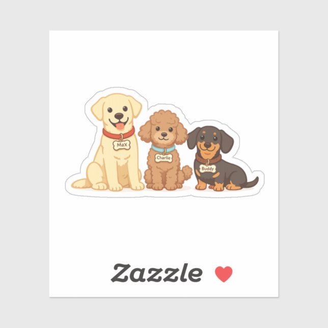 Cute Dog Family Vector Illustration (Sheet)