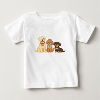 Cute Dog Family Vector Illustration Baby T-Shirt