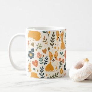 Cute Dog Folk Art Whimsical Hand Drawn Dog Coffee Mug
