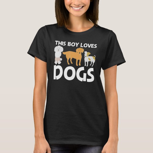 Cute Dog For Boys Kids Puppy Pet Animal Breed T-Shirt (Front)