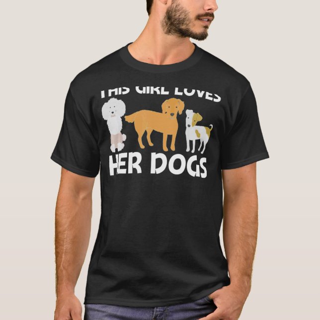 Cute Dog For Girls Kids Puppy Pet Animal Breed   T-Shirt (Front)