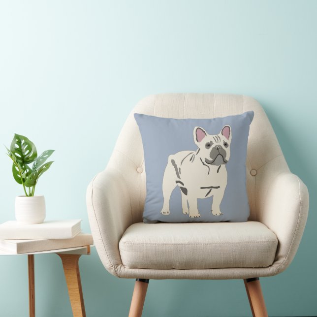 Cute dog, French bulldog Cushion (Chair)