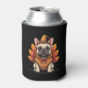 Cute Dog Frenchie Thanksgiving Kids Teen Girl Boy  Can Cooler