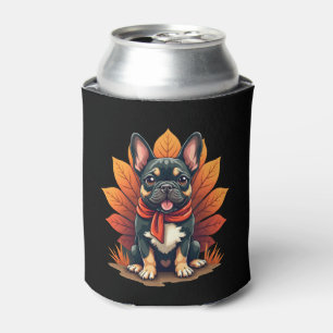 Cute Dog Frenchie Thanksgiving Kids Teen Girl Boy  Can Cooler