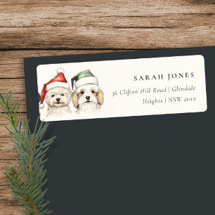 Cute Dog Furry and Bright Christmas Address