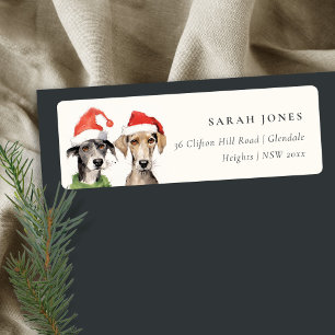 Cute Dog Furry and Bright Christmas Address