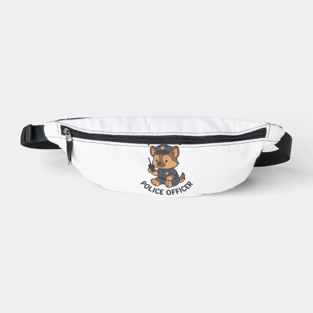 Cute Dog Future Police Officer Theme Bum Bags (Front)
