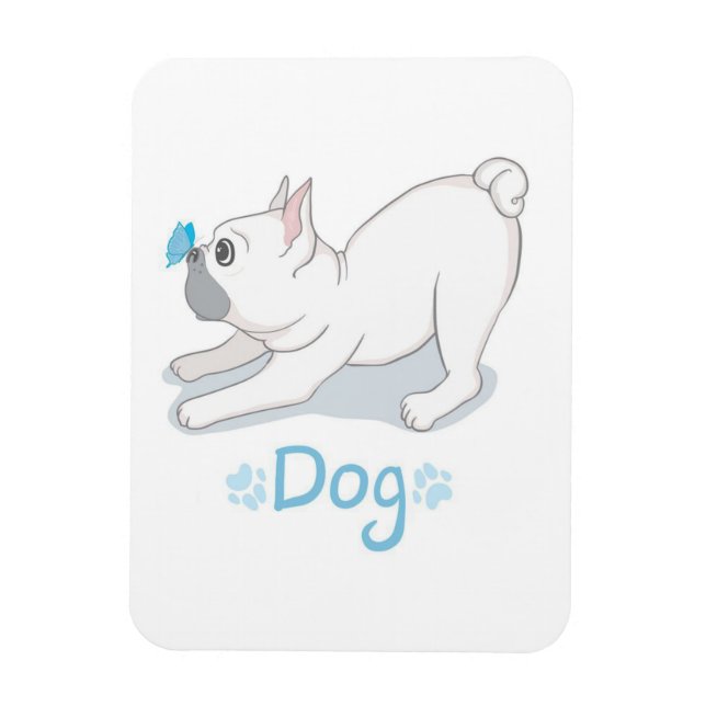 Cute Dog Gift | Funny Dog With Butterfly Magnet (Vertical)