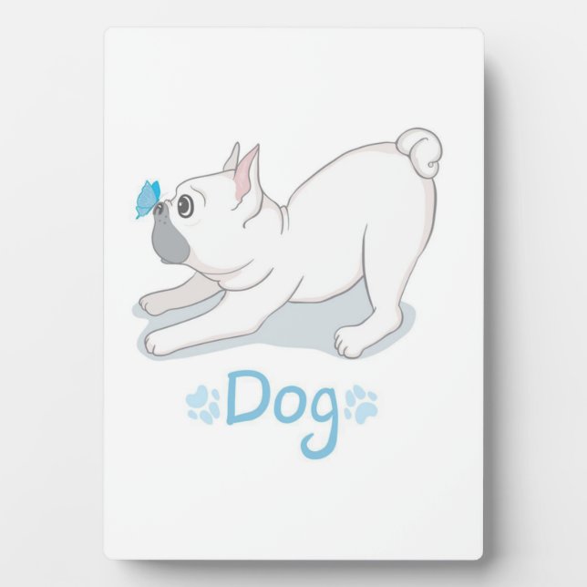 Cute Dog Gift | Funny Dog With Butterfly Plaque (Front)