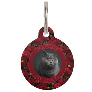 Cute Dog Gift Ranunculus Print Pet Tag