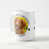 Cute Dog Grandma Personalised Pet Photo Dog Lover Coffee Mug (Front Left)