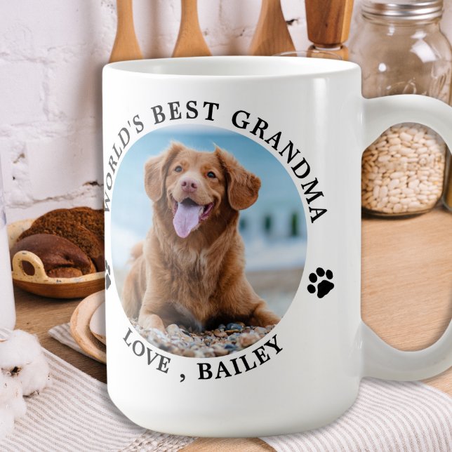 Cute Dog Grandma Personalised Pet Photo Dog Lover Coffee Mug