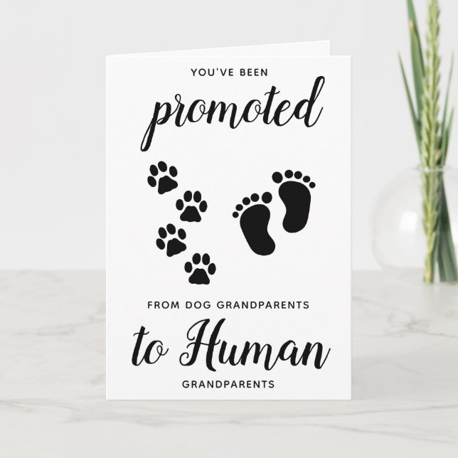 Cute Dog Grandparents Pregnancy Announcement Card (Front)