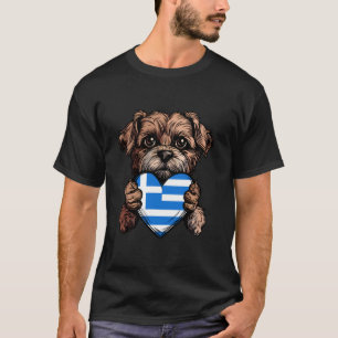 Cute Dog Greece Heart Greek Pride Hellenes Greek R T-Shirt
