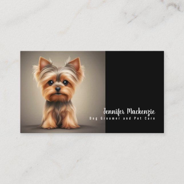 Cute Dog Groomer Grooming Service Pet Care  Business Card (Front)