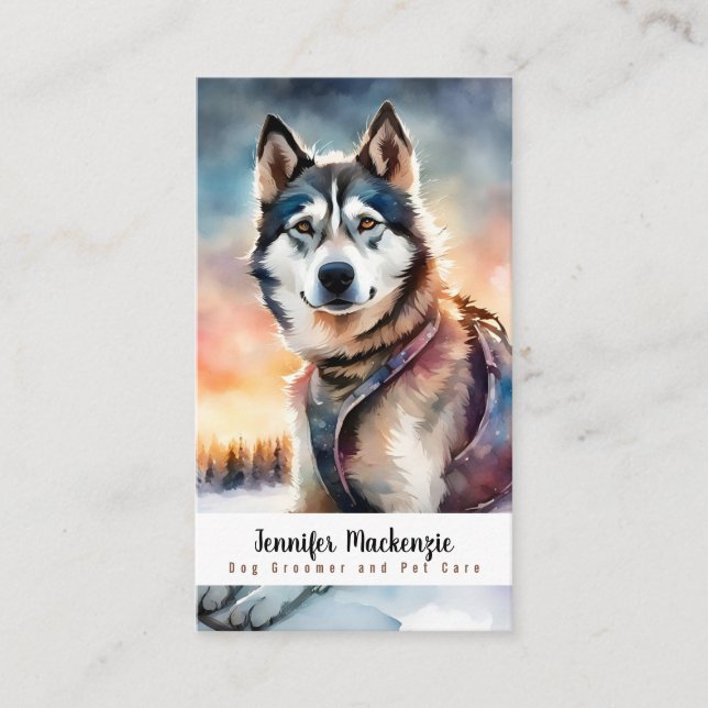 Cute Dog Groomer Grooming Service Pet Care  Business Card (Front)