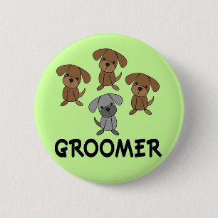 Cute Dog Groomer Occupation Gift 6 Cm Round Badge