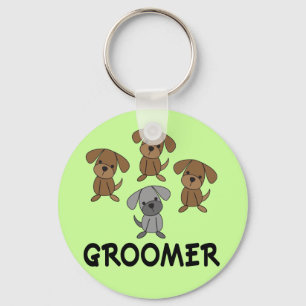 Cute Dog Groomer Occupation Gift Key Ring