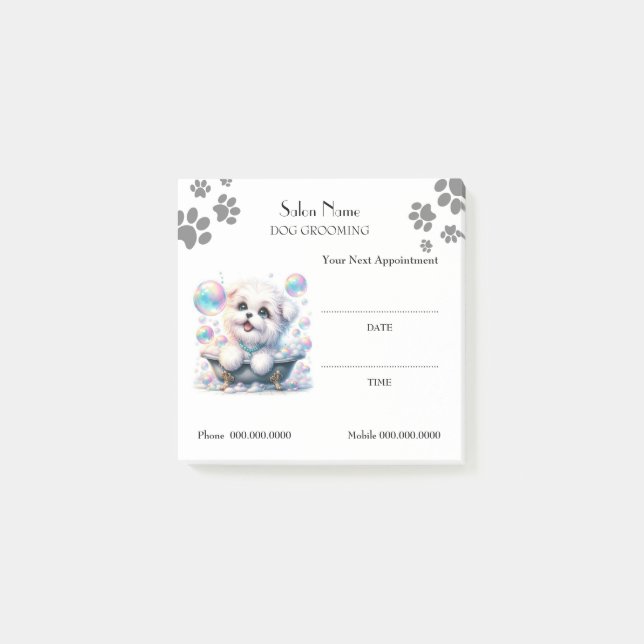 Cute dog grooming Appointment Post-it® Notes (Front)