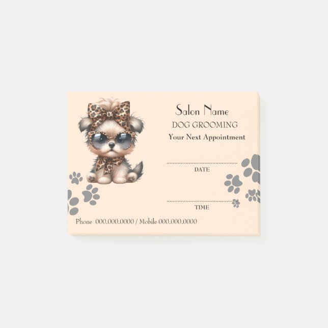 Cute dog grooming Appointment Post-it® Notes (Front)