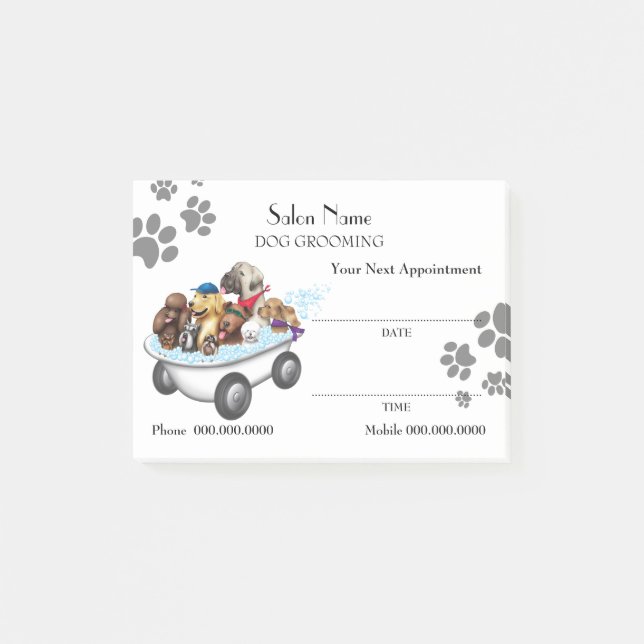 Cute dog grooming Appointment Post-it® Notes (Front)