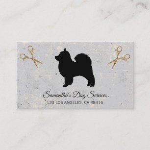 Cute Dog Grooming Elegant Shears Business Card