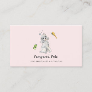 Cute Dog grooming Pet boutique Business Card