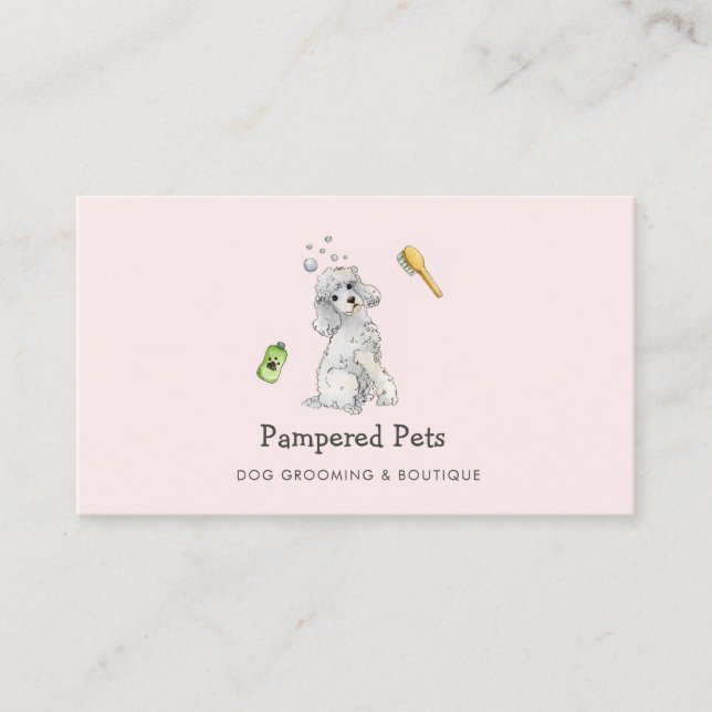 Cute Dog grooming Pet boutique  Business Card (Front)