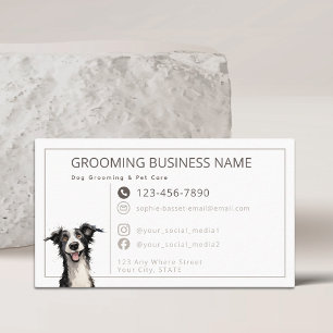 Cute Dog Grooming & Pet Care Fun Modern Business Card