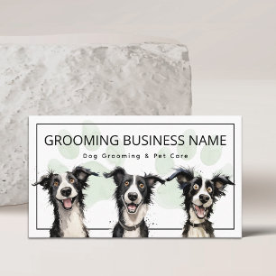 Cute Dog Grooming & Pet Care Fun Modern Business Card