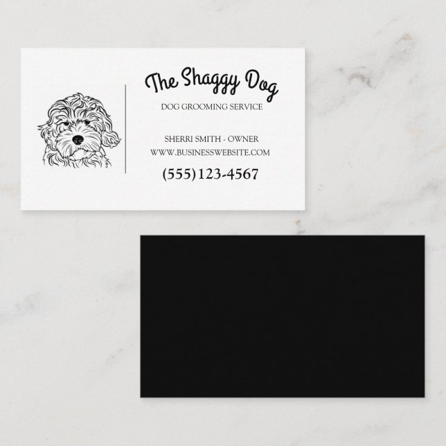 Cute Dog Grooming Pet Service  Business Card (Front/Back)