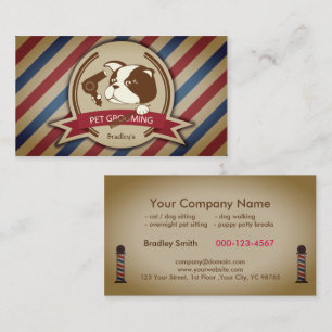 Cute Dog Grooming Professional Pet Salon Business Card