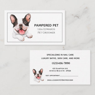 Cute Dog Grooming White Business  Appointment Card
