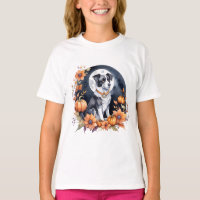 Cute Dog Halloween Floral Moon Canine Lover