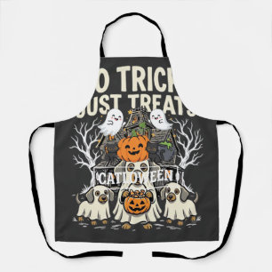 Cute Dog Halloween No Tricks Just Treats_1 Apron