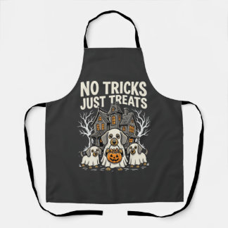 Cute Dog Halloween No Tricks Just Treats_1 Apron
