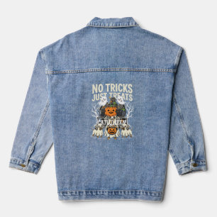 Cute Dog Halloween No Tricks Just Treats_1 Denim Jacket